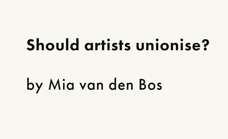 Should artists unionise